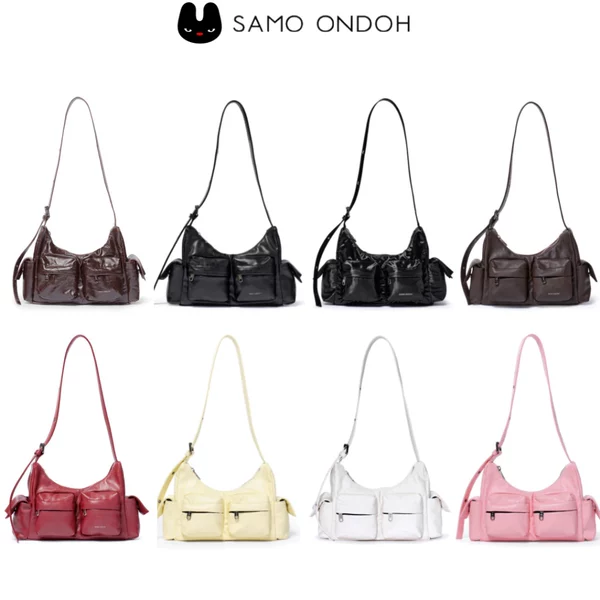 Samo Ondoh Korean Fashion Women's Underarm Motorcycle Shoulder Bag Multi-Pocket Adjustable Crossbody Bag