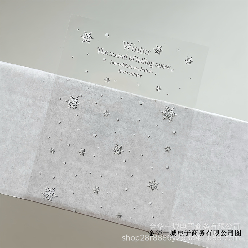 高颜値ins風透明雪花シールは平価で自己接着します。|undefined
