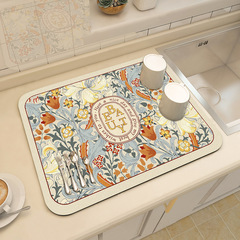 Simple modern absorbent pad soft diatom mud tabletop non-slip tableware dry no-wash table mat kitchen countertop drain pad