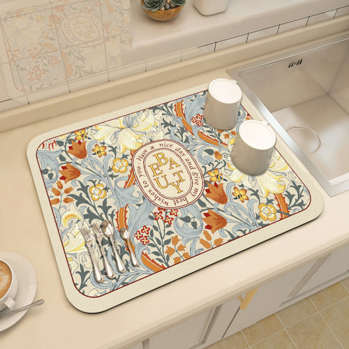 Simple modern absorbent pad soft diatom mud tabletop non-slip tableware dry no-wash table mat kitchen countertop drain pad