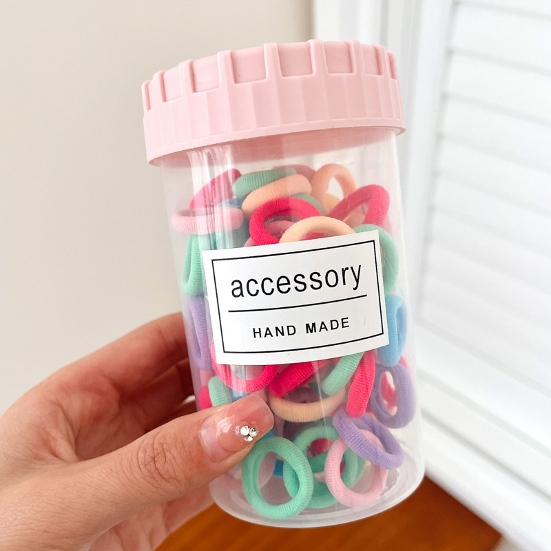 Banda de goma de color caramelo para niños cuerda para el cabello banda para el cabello cuerda para el cabello para bebés no lastima el cabello de aspecto alto lazo Cola de Caballo accesorios para el cabello lazo Anillo para el cabello