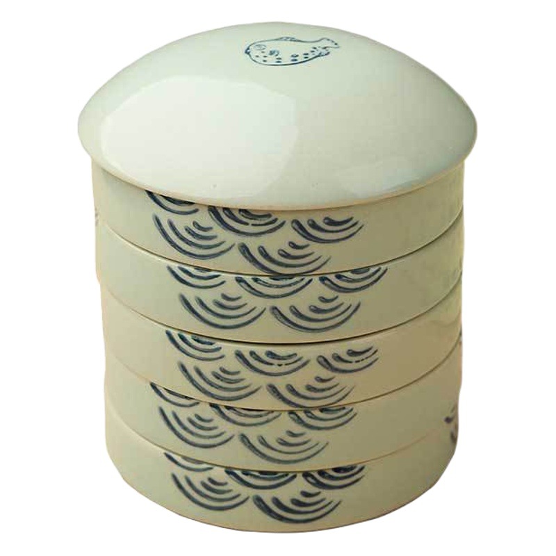 Paleta de cinco capas paleta de acuarela de cerámica paleta de pintura china paleta de pintura para colorear bandeja de tinta envase de pintura al por mayor