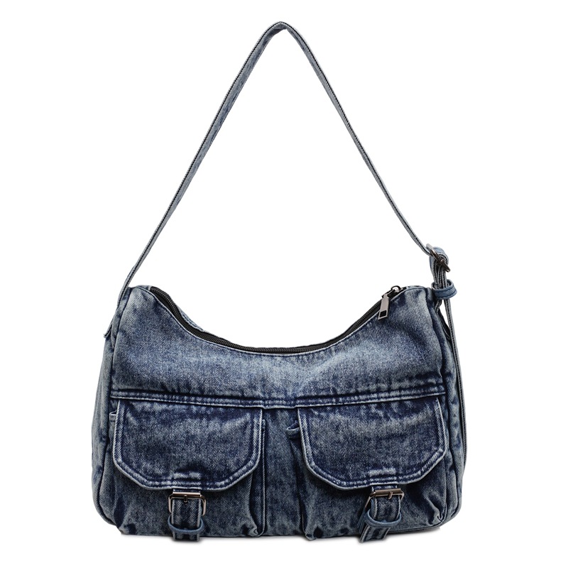 Bolsos de mezclilla de moda de moda retro para mujer Bolsos de hombro de alta calidad de nuevo estilo transfronterizo Bolsos bandolera de todo fósforo de nicho europeo y americano