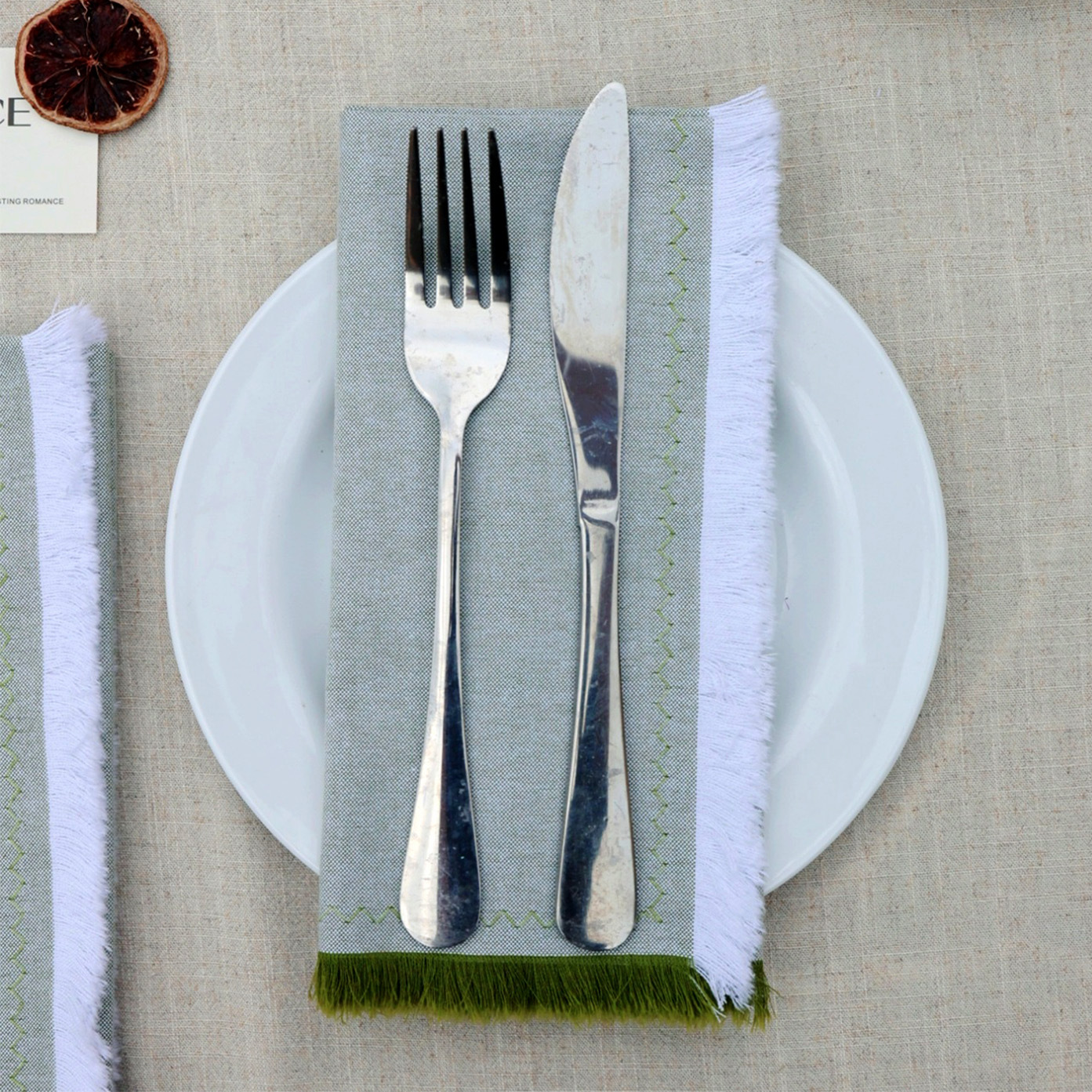 Amazon servillas de algodón lino almohadilla de Navidad cumpleaños boda nórdica transfronteriza sin lavado