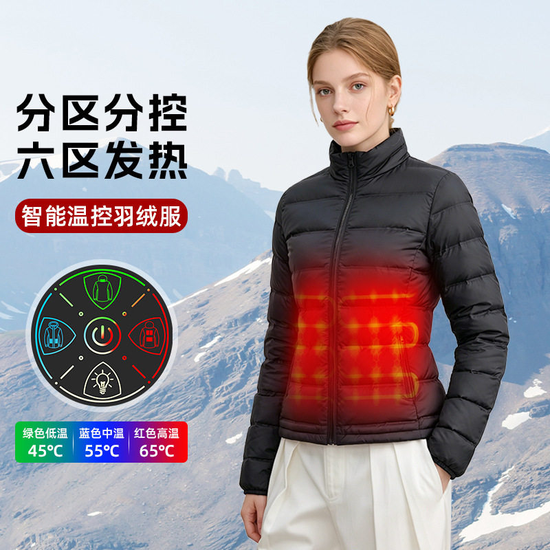 Electric Heating Ribbed down Jacket Inner Liner for Men and Women, 6-Zone Heating Ribbed down Jacket