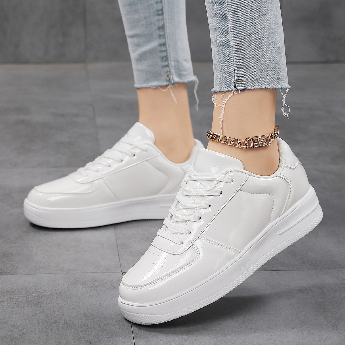 Zapatos de mujer transfronterizos zapatos de moda zapatos blancos pequeños zapatos de moda zapatos blancos casuales zapatos deportivos de hombre tamaño 42