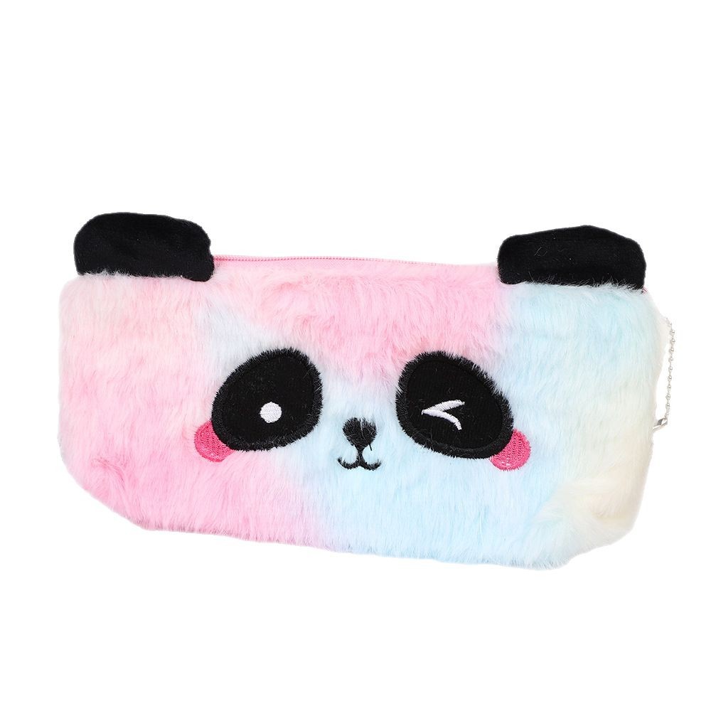 Bolsas de pluma de peluche creativas, bolsas de papelería panda, bolsas de dibujos animados, bolsas de almacenamiento, bolsas de niños, regalos transfronterizos