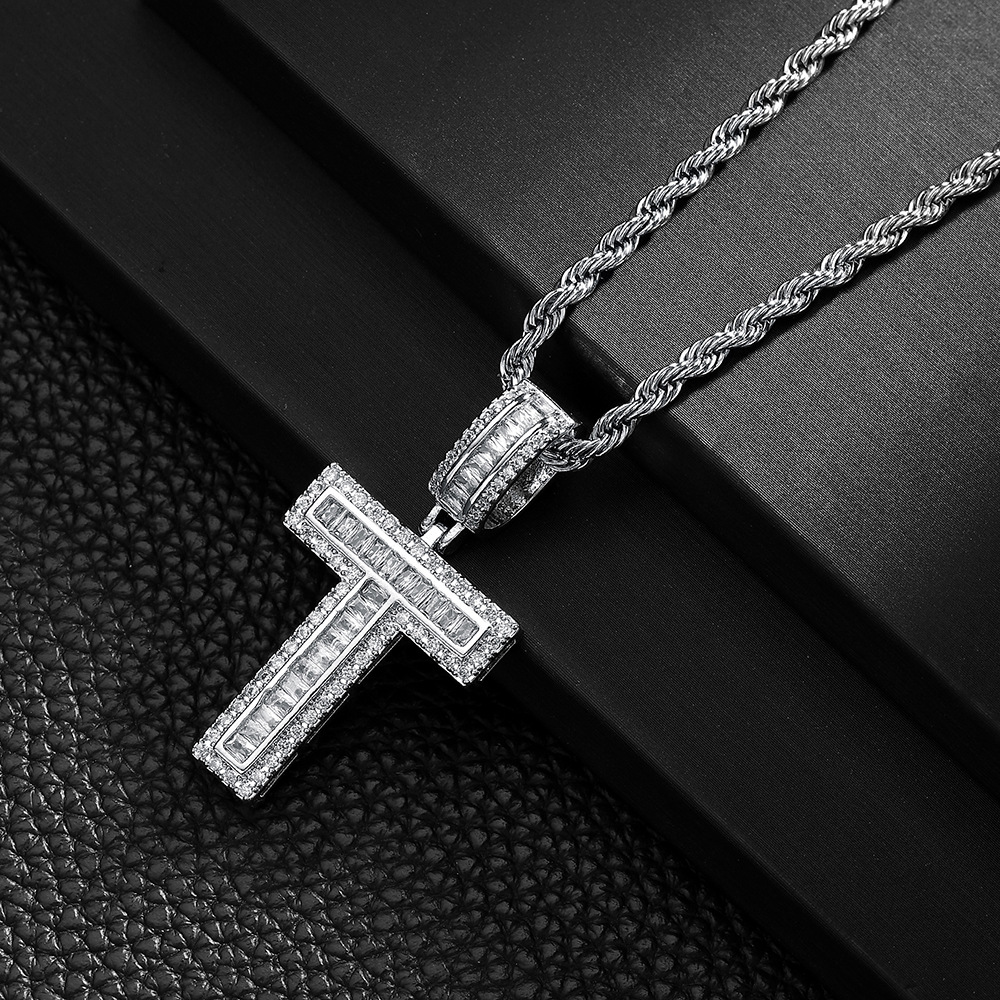 Hip-hop cross-border colgante de letras azúcar de cristal collar de zircon explosión ins joyería personalizada nicho diseño colgante para hombres y mujeres