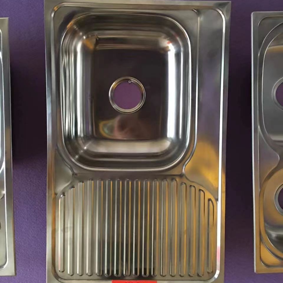 Suministro transfronterizo de 7540 fregadero de acero inoxidable hogar sola ranura con placa fregadero de la cocina lavabo de lavado de vegetales pulido piscina de lavado de vegetales