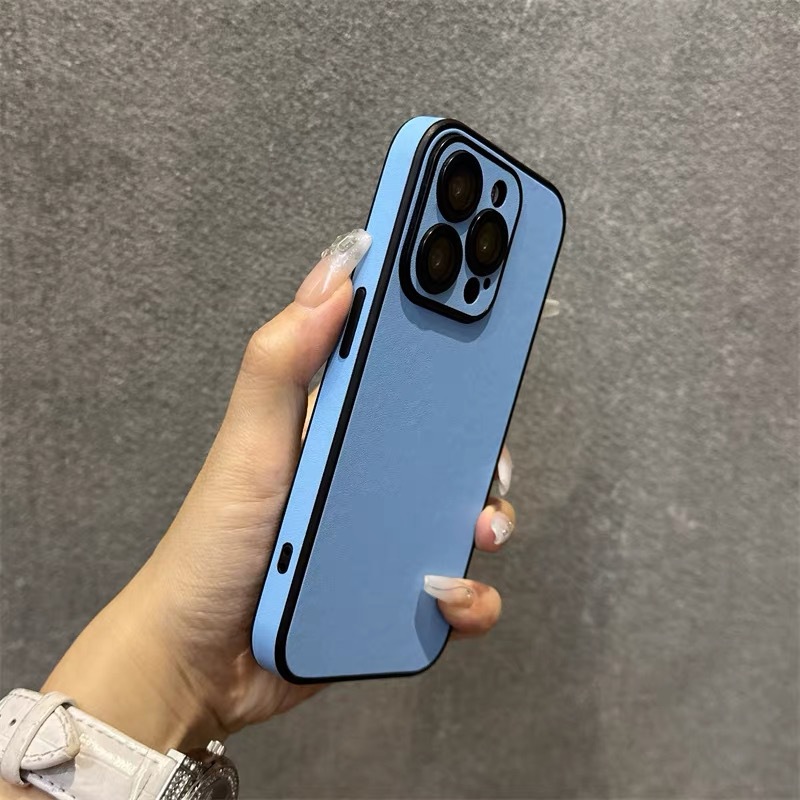 Funda de Cuero Simple para iPhone 17 Pro Max, Compatible con Apple 16, con Protector de Lente de Cobertura Total y Protección Anticaídas