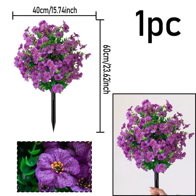 ネットで人気の紫の花の造花、人工ユーカリ、家の装飾や屋外の装飾に、自由に花や草と組み合わせることができます。|undefined
