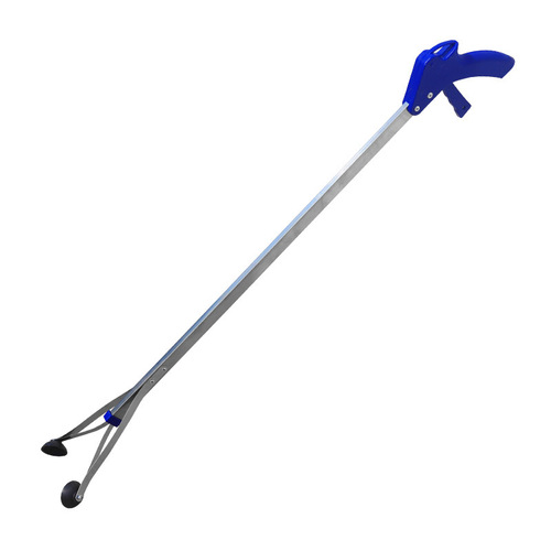 YJ-Blue Handle Stainless Steel Square Tube Lint Grabber, Street Cleaning Grabber, Litter Picking Tool, Object Grabber, Litter Grabber