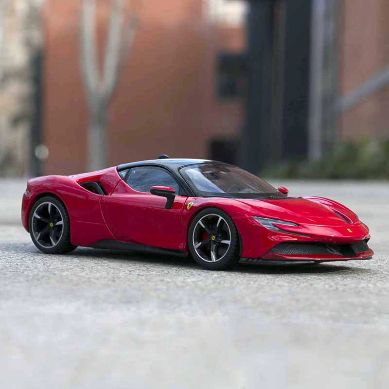 Модель автомобиля Ferrari BiMeiGao, реалистичная металлическая гоночная машина, игрушечная модель, масштаб 1:24
