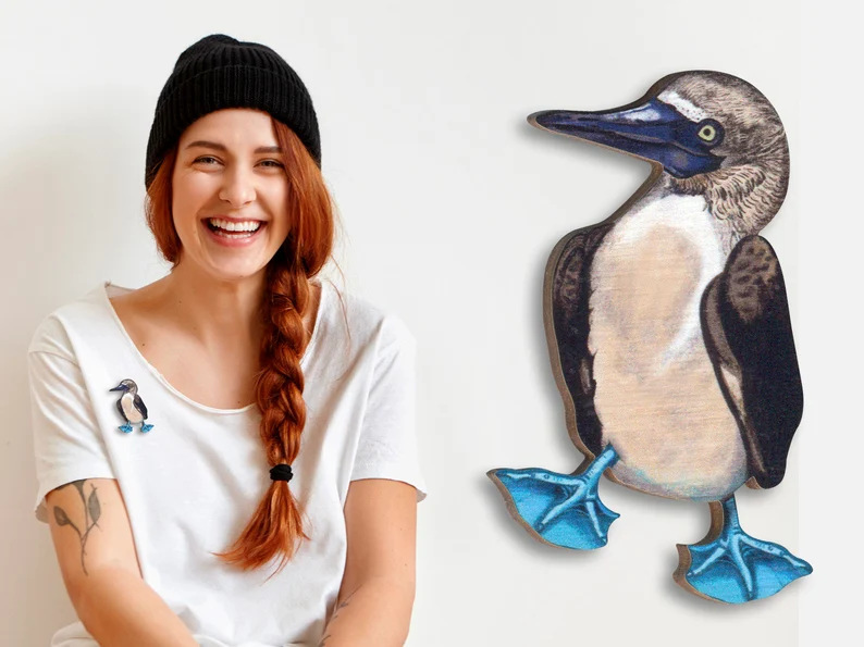 Retro Bird Wood Printing Unisex Brooches display picture 8