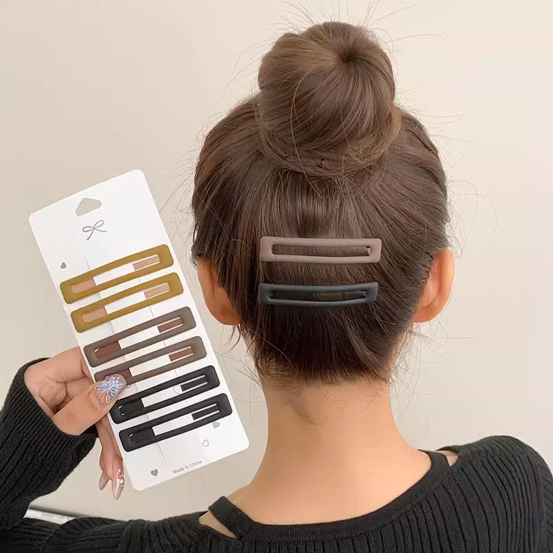 Ins simple abrazadera BB esmerilado toque de cabello, clip lateral, clip de cabello roto, mujer 2024 nuevo clip de cabello de cabeza trasera