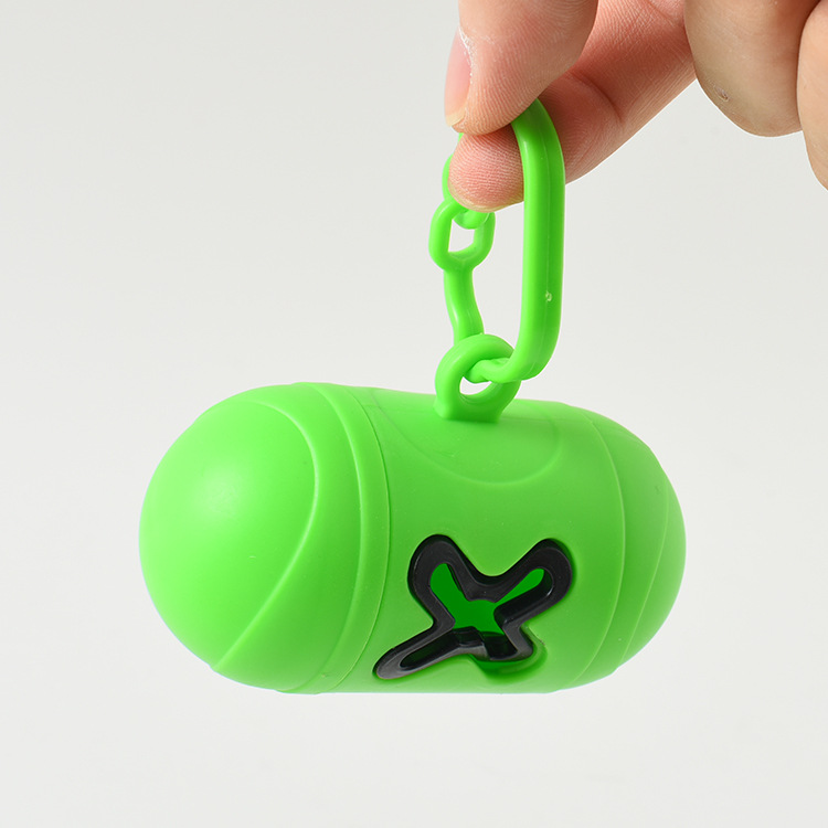 Nueva mascota suministros de limpieza caja de basura perro inodoro píldora dispensador portátil perro bolsa de basura