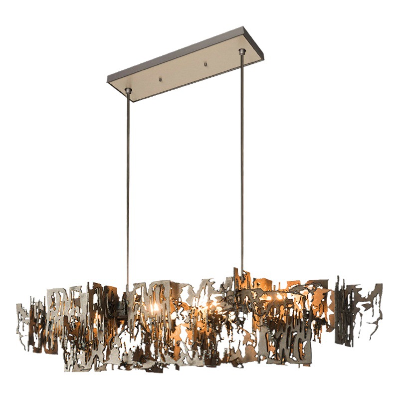 Creativo post-moderno restaurante araña cavidad estilo de acero inoxidable larga mesa de comedor araña diseñador decoración Villa lámpara