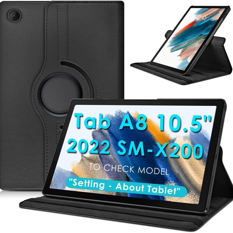 Suitable for the New Samsung A8 10.5 Tablet Protective Case X200/X205 with Lychee Pattern 360 ° Rotating Leather Case