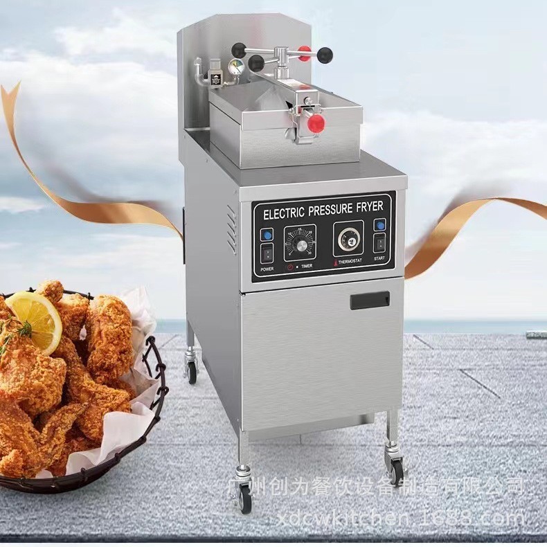 Freidora de gas de calentamiento eléctrico, horno de pollo a presión, horno de pollo comercial estadounidense, patas de pollo, alas de pollo, horno de frita.