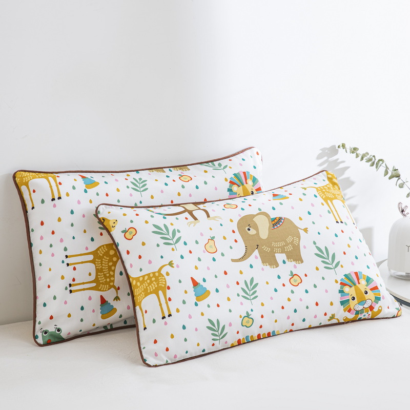 Almohada para niños de jardín de infantes AB cara Almohada de terciopelo de guisantes de algodón Almohada de almohada desmontable para niños de uno a diez años