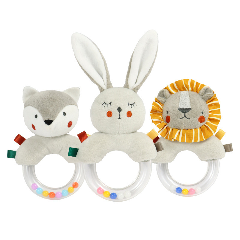 Bebé calmante anillo de mano 0-1 años de edad agarrando cuentas de colores pulsera anillo bebé sonajero educación temprana juguete calmante muñeca