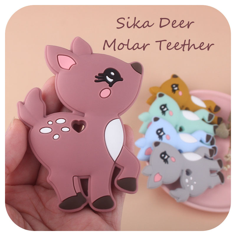 Directo de fábrica Amazon nuevo bebé dibujos animados animal Sika ciervos molar mordedor bebé juguete creativo