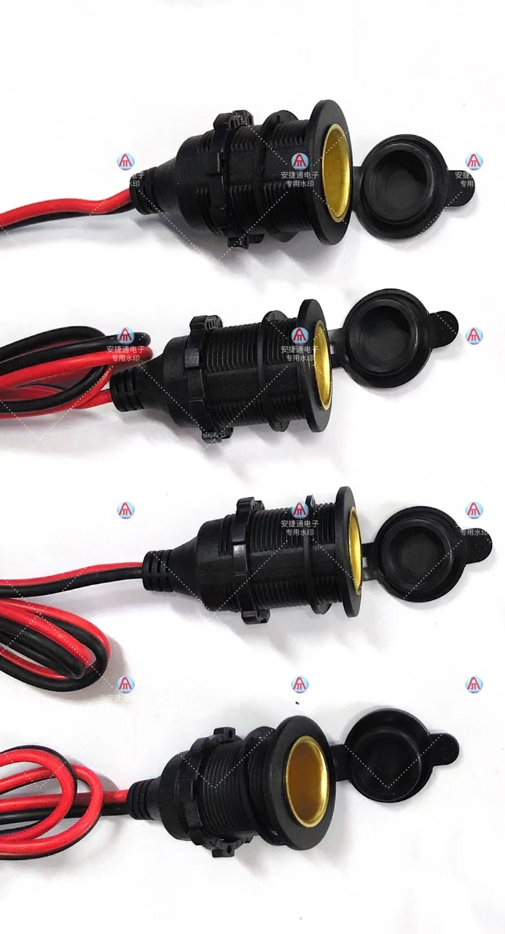 12V24V High-Power Car Motorcycle Modified Waterproof Threaded Fixed All-Copper Cigarette Lighter Socket with Wire Test