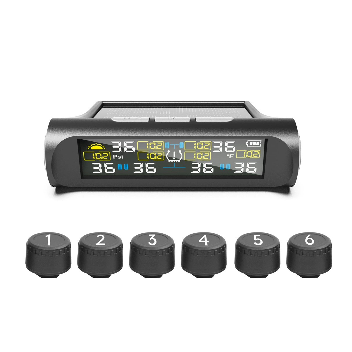 Мониторинг давления в шинах TY01-6 автомобиля Мониторинг давления в шинах Солнечный контроль давления в шинах TPMS