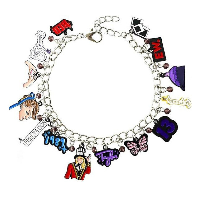 Cross-border American Idol 1989 Pendant Butterfly Porter Pendant Electroplated Alloy Dropping Bracelet Wholesale