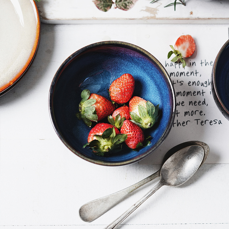 Horno creativo Escala de cerámica color grande Tazón de fuente de fruta tazón de postre tazón de ensalada de verduras tazón de sopa tazón de fideos tazón de arroz transfronterizo