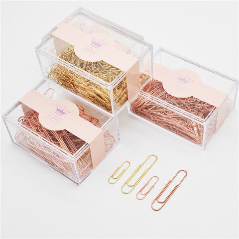 Rose Gold originality Paperclip golden Clip Paper clip colour Pin To the needle to work in an office Stationery
