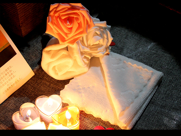 Square Towel Adult Intimacy Accessory 24cm x 24cm White Synthetic Fiber — detail image 20