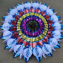 1.5米亮纸花圈心 单球折叠花圈 殡葬用品自产自销 加厚好料纸张