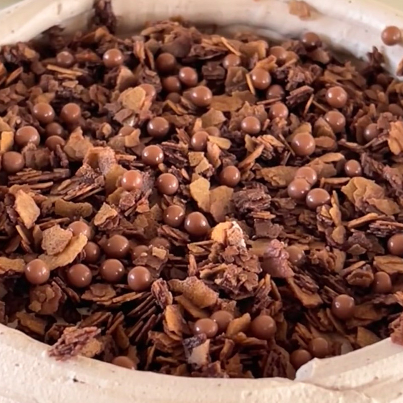 Filling Slices Crispy Chocolate Crispy Nut Cake Crushed Dessert Sandwich Butter Crushed Sandwich Coating Baking Home