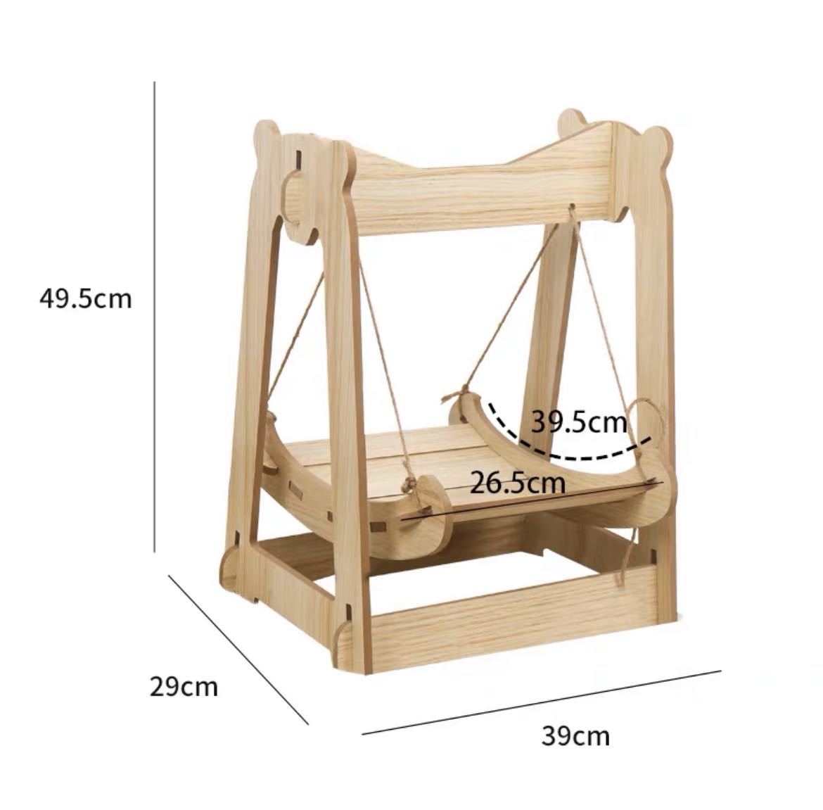 Jaula de madera para gatos, hamaca colgante, nido para gatos, columpio para mascotas, cama para gatos, cama mecedora extraíble de madera maciza, nido para gatos de madera maciza