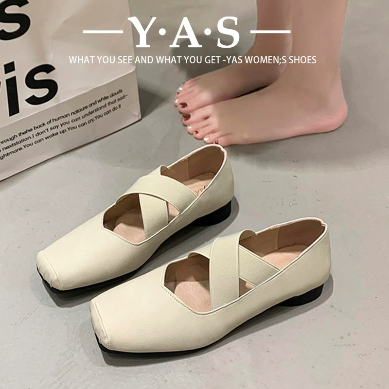 2024 новая мода ретро молочные туфли женские квадратные туфли на толстом каблуке балет кроссовер Мэри Джейн обувь