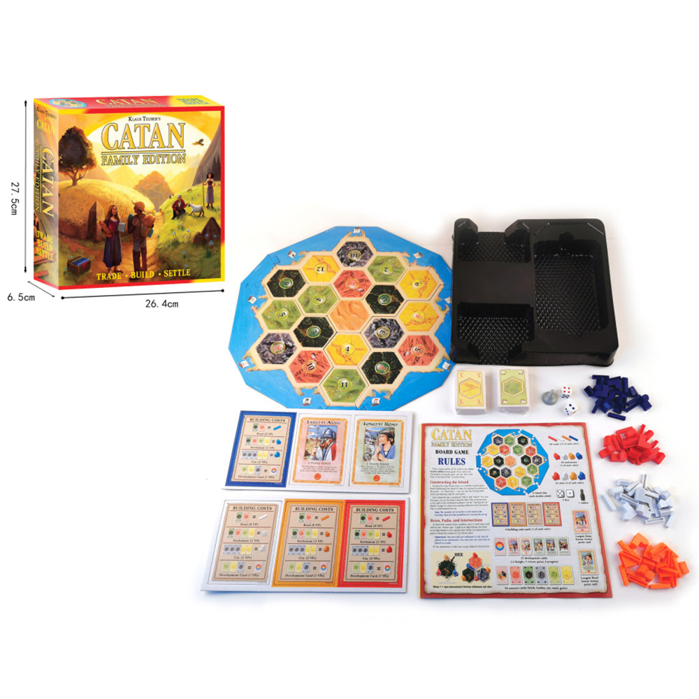 Cross-border English CATAN Island Strategy Board Game CATAN Multiplayer Interactive Adult Educational Leisure Toy Game Card