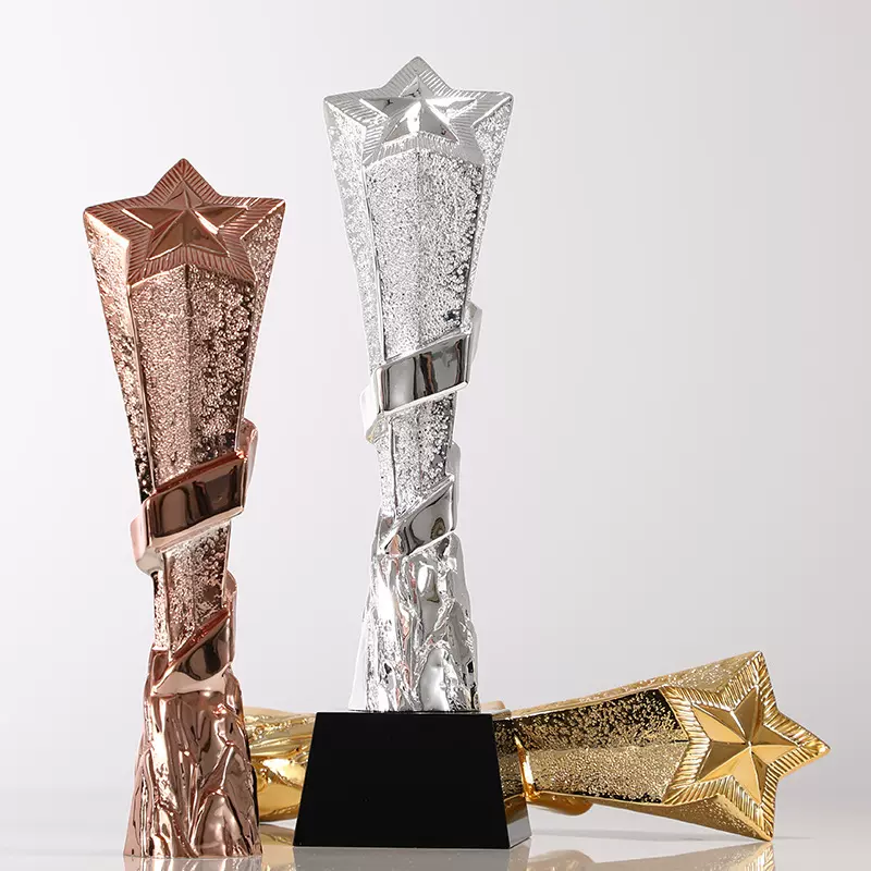 五角星树脂奖杯创意个性金银铜公司年会比赛优秀员工荣誉嘉奖纪念