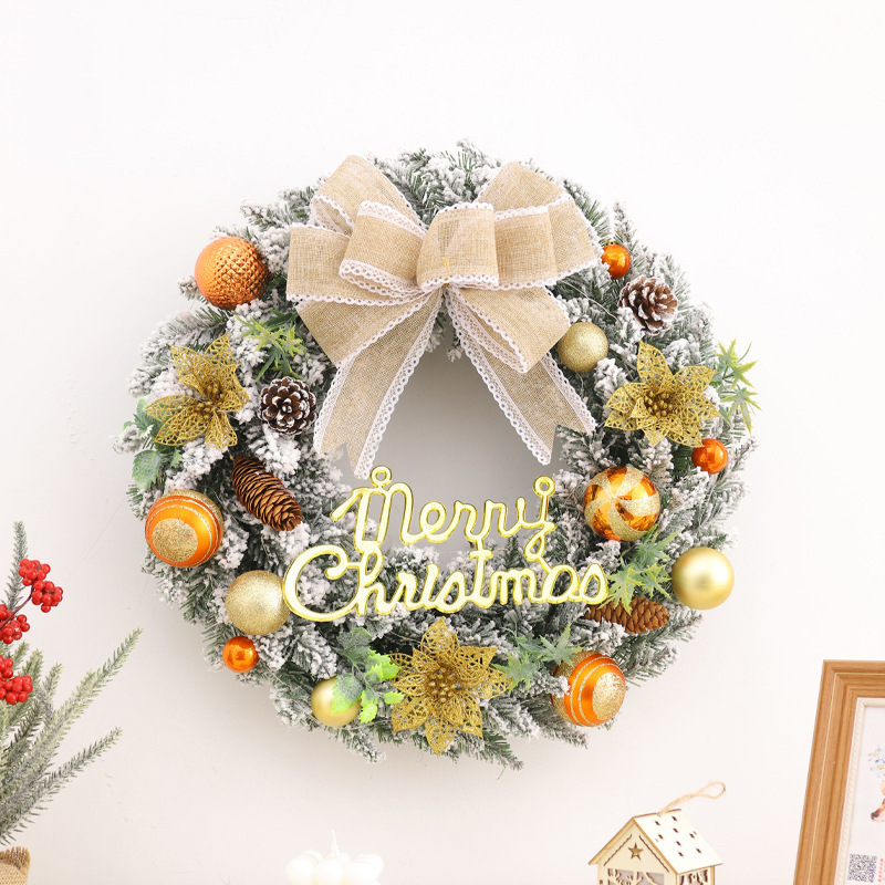 Cruz-frontera Navidad guirnalda simulación Pino aguja Pino cono Festival decoración ventana decoración pared colgante