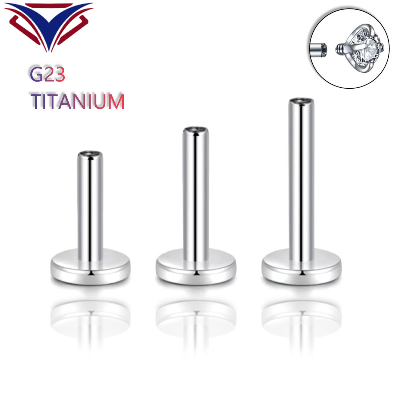 Factory direct F136 titanium inner tooth ear nail lip nail ear bone nail puncture G23 titanium base diy jewelry accessories Factory direct F136 titanium inner tooth ear nail lip nail ear bone nail puncture G23 titanium base diy jewelry accessories