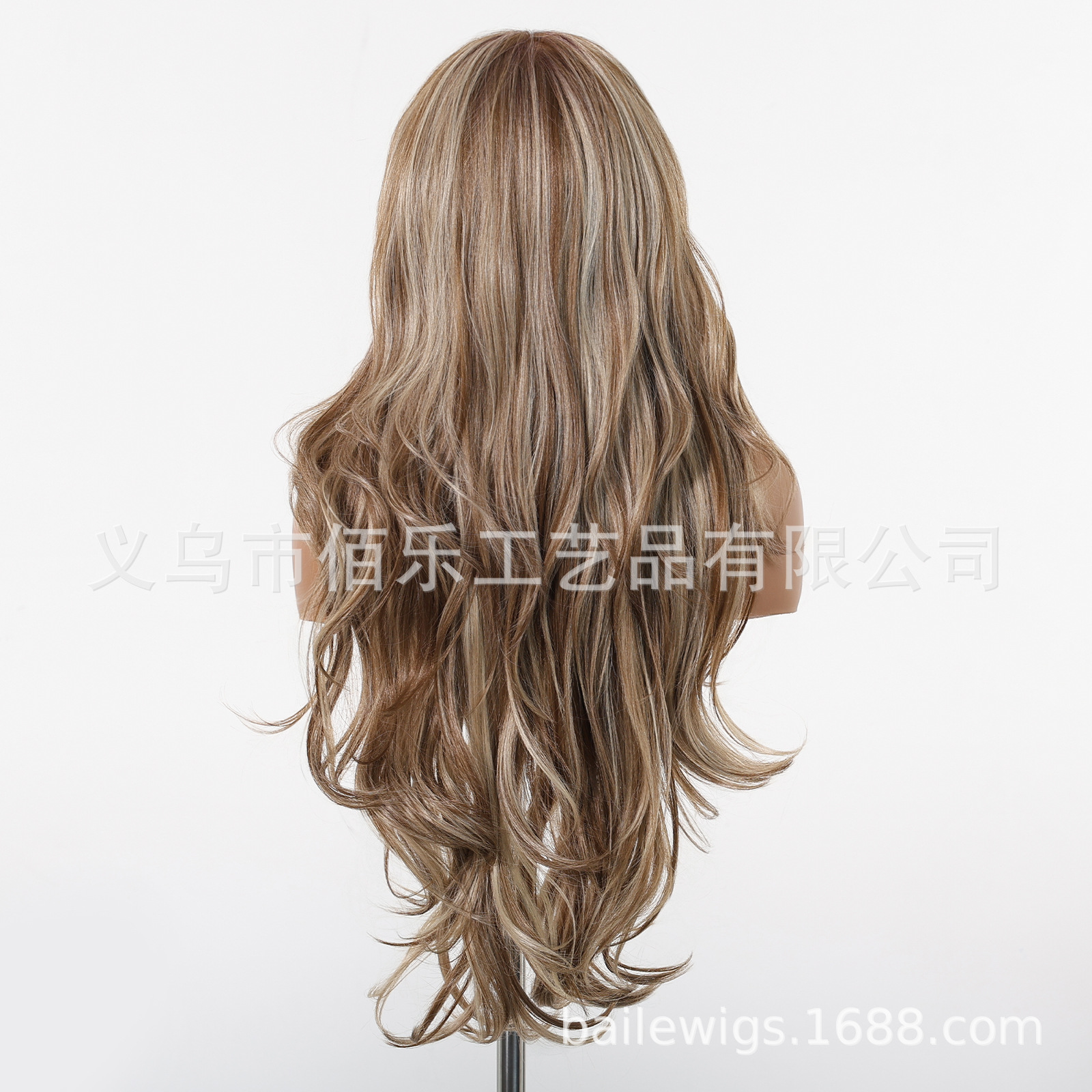 Peluca de Encaje Grande de 13*6, Color Castaño Claro con Reflejos, Cabello Largo y Rizado, Postizo Completo, Tejido a Mano, con Partidura Libre