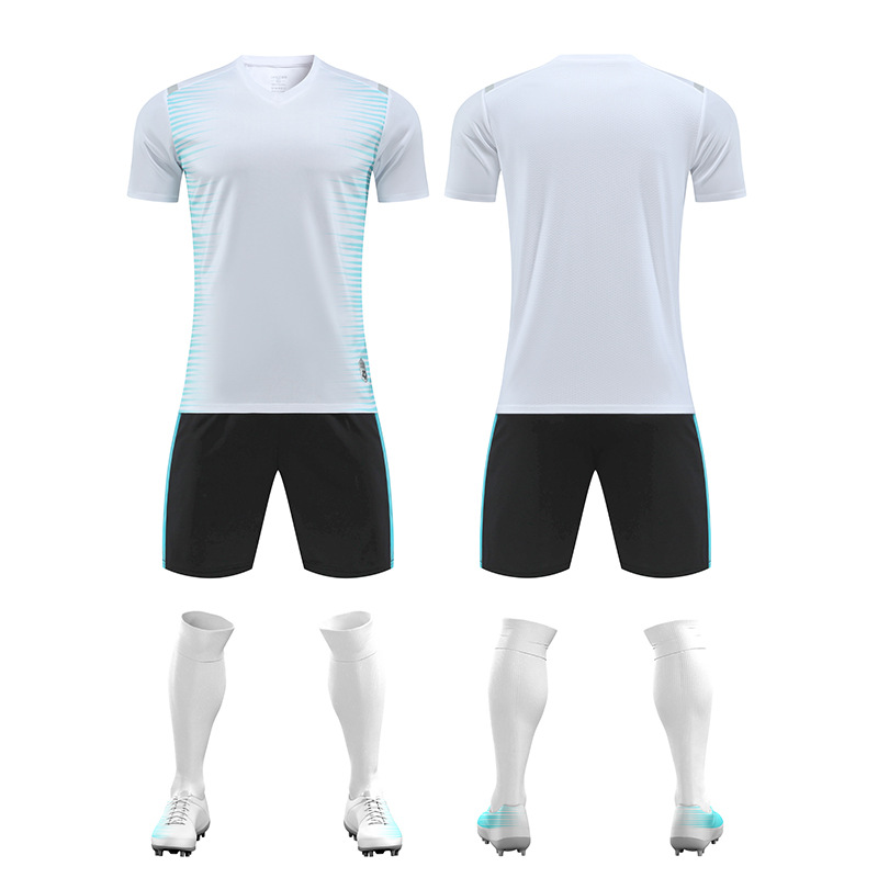 Traje de futbol Traje de competición al aire libre para hombres Traje de entrenamiento transpirable de manga corta que absorbe el sudor Camiseta de fútbol para estudiantes Número de impresión