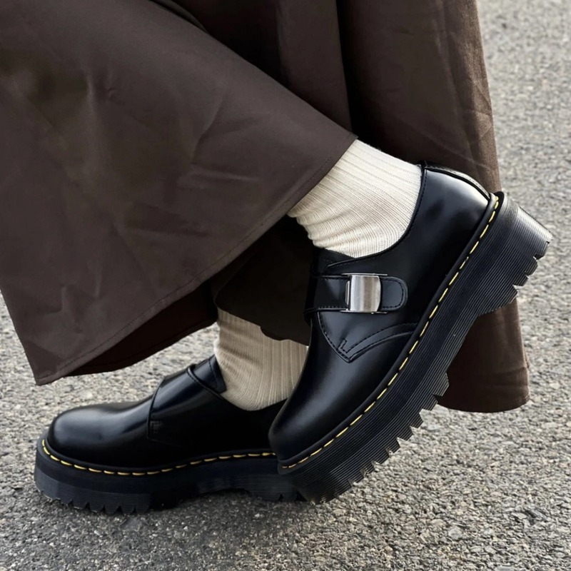 New Product Jinbaoluo Aukley Buckle Mary Jane Small Leather Shoes Cute Round Toe Thick Sole Casual Versatile Shoes