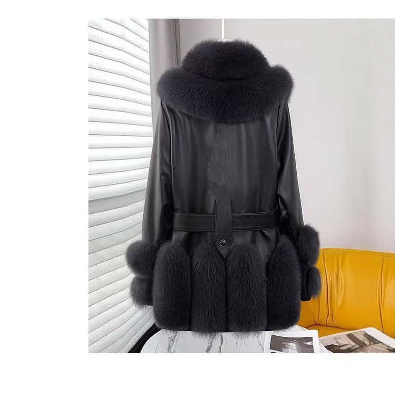 2026 New Winter Coat Fox Fur Fashion Coat Womens Thickened Mid