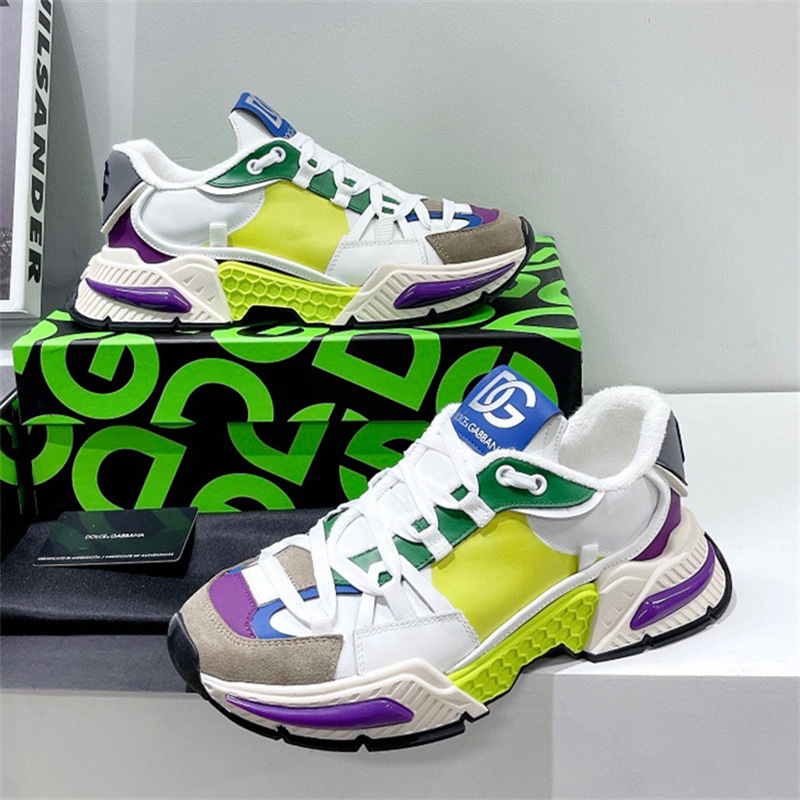 2023 High Ding European Station, punta redonda, suela gruesa, cordones, zapatos deportivos y casuales a juego para mujer, versión coreana de los zapatos de papá de todo fósforo, DG de moda