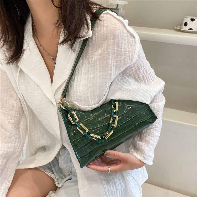 Candy Underarm Women's Bag 2022 Fashion Simple Single Shoulder Bag Korean Version Foreign Style Thick Chain Fashion Hand-held Stick Bag