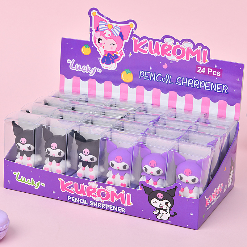 Creativo encantador cuchillo de dibujos animados Kulomi estudiantes lápiz afilador lápiz estudiantes primarios y secundarios papelería premios mayoristas