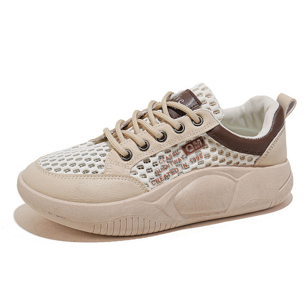 Summer breathable white sneakers for students