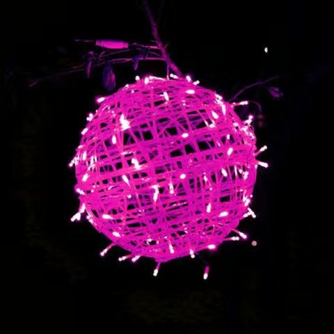 Lámpara decorativa LED lámpara de bola impermeable al aire libre paisaje lámpara de árbol colgante Navidad vacaciones iluminación proyecto ratán bola lámpara cadena
