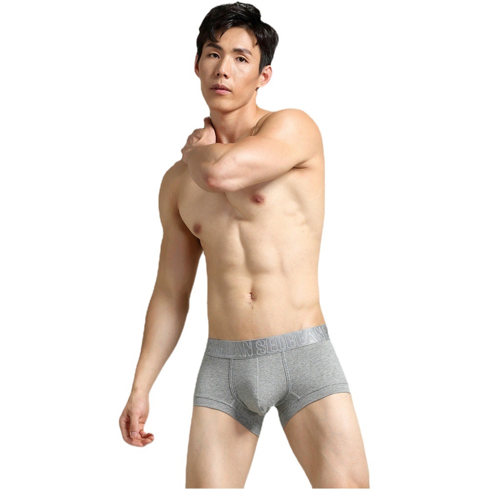 2022 nueva ropa interior para hombres seobean xibin ropa interior de algodón de color sólido para hombres al por mayor boxeadores para hombres